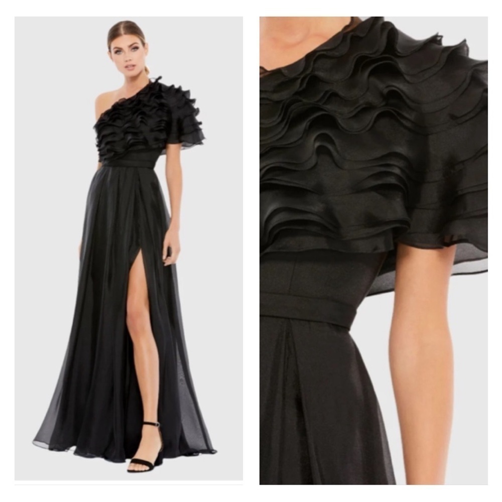 Mac Duggal 26527 NWT Ruffle Layered One Shoulder Gown